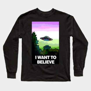 I WANT TO BELIEVE in GENDERQUEER Long Sleeve T-Shirt